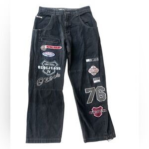Vintage Y2K OZOC Baggy Embroidered Denim Jeans Wide Leg Loose Fit Men’s 34X32